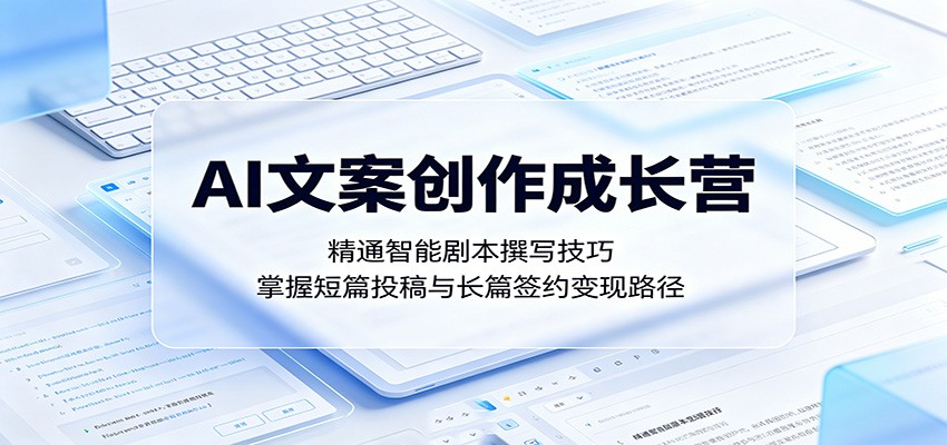 AI文案创作成长营：精通智能剧本撰写技巧，掌握短篇投稿与长篇签约变现路径-仙女副业网