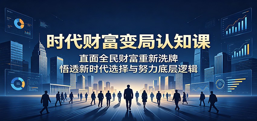 时代财富变局认知课：直面全民财富重新洗牌，悟透新时代选择与努力底层逻辑-仙女副业网