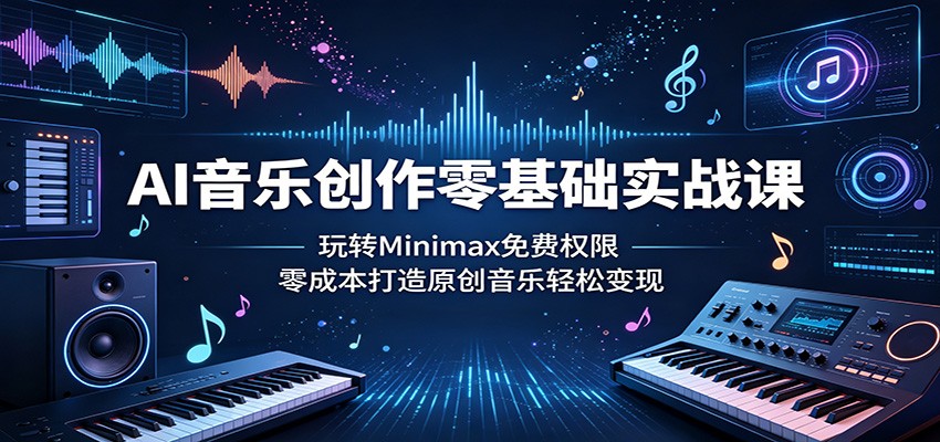 AI音乐创作零基础实战课：玩转Minimax免费权限，零成本打造原创音乐轻松变现-仙女副业网