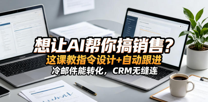 想让AI帮你搞销售？这课教指令设计+自动跟进，冷邮件能转化，CRM无缝连！【原创双语字幕】-仙女副业网