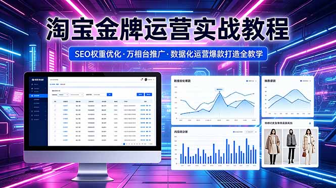 2026 淘宝金牌运营实战教程，SEO权重优化万相台推广，数据化运营爆款打造全教学-仙女副业网