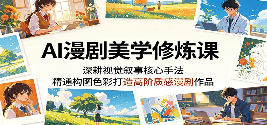 AI漫剧美学修炼课：深耕视觉叙事核心手法，精通构图色彩打造高阶质感漫剧作品-仙女副业网