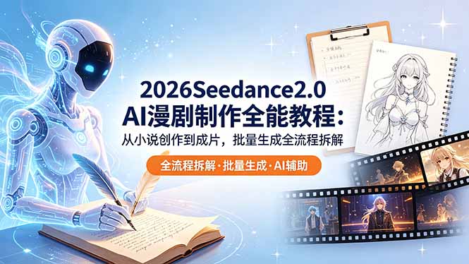 2026Seedance2.0 AI制作全能教程：从小说创作到成片，批量生成全流程拆解-仙女副业网