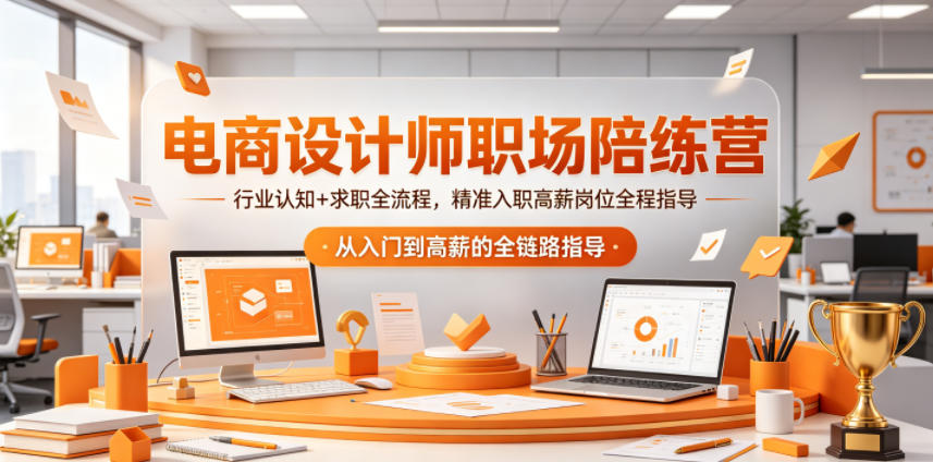 电商设计师职场陪练营，行业认知+求职全流程，精准入职高薪岗位全程指导-仙女副业网