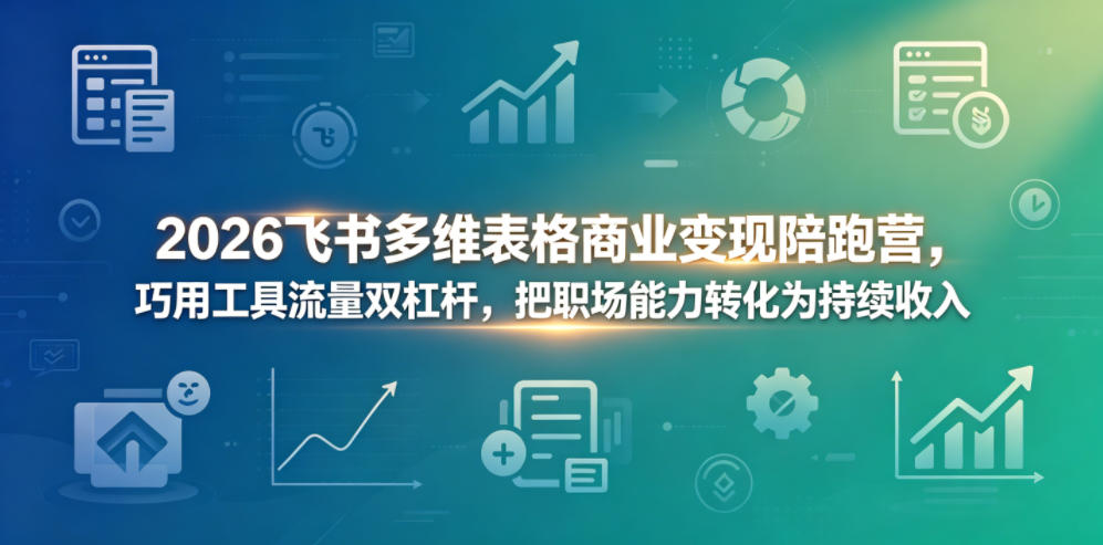 2026飞书多维表格商业变现陪跑营，巧用工具流量双杠杆，把职场能力转化为持续收入-仙女副业网