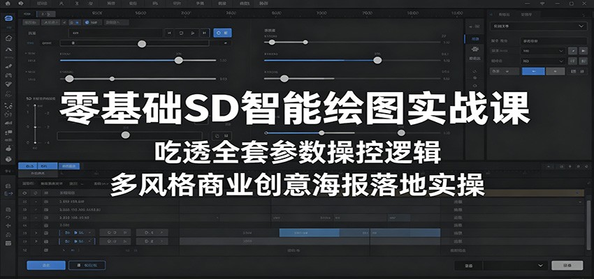 零基础SD智能绘图实战课:吃透全套参数操控逻辑,多风格商业创意海报落地实操-仙女副业网