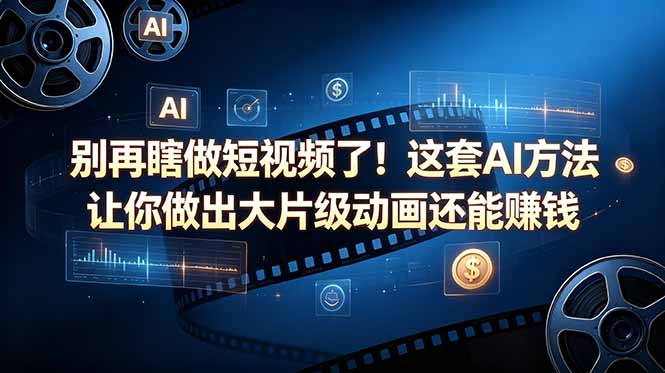 别再瞎做短视频了！这套 AI 方法让你做出大片级动画还能赚钱【原创双语字幕】-仙女副业网