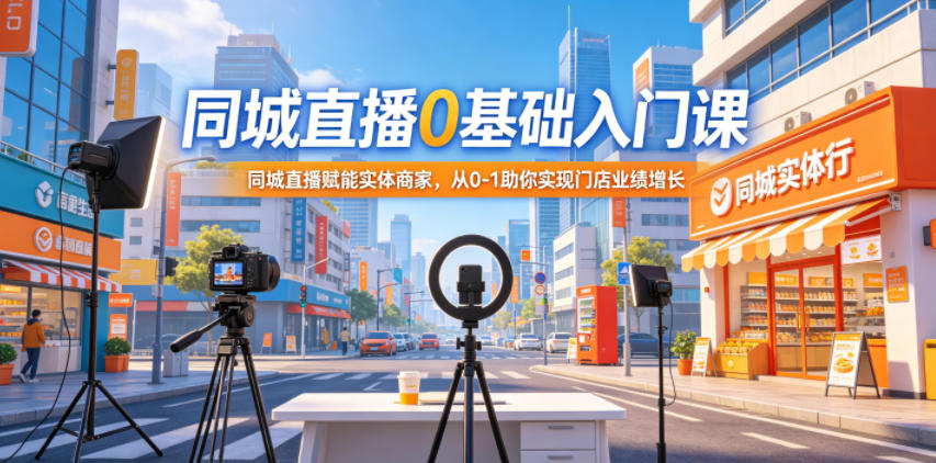 同城直播0基础入门课,同城直播赋能实体商家,从0-1助你实现门店业绩增长-仙女副业网