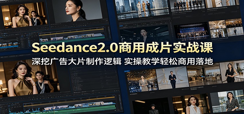 Seedance2.0商用成片实战课:深挖广告大片制作逻辑,实操教学轻松商用落地-仙女副业网