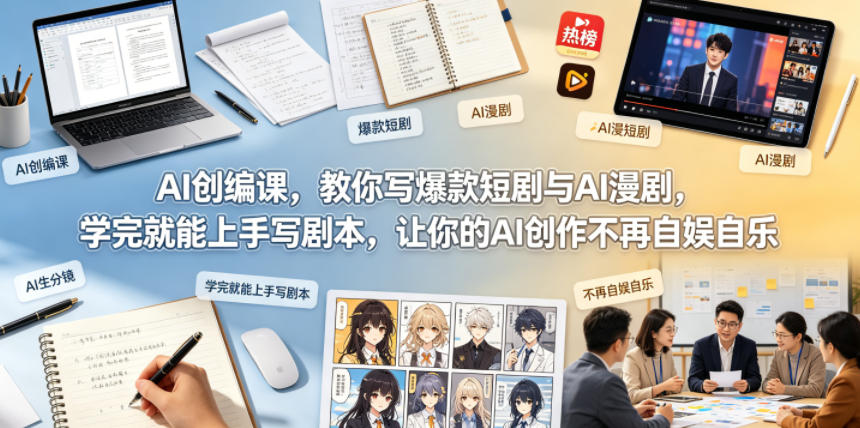 AI创编课，教你写爆款短剧与AI漫剧，学完就能上手写剧本，让你的AI创作不再自娱自乐(更新0521)-仙女副业网