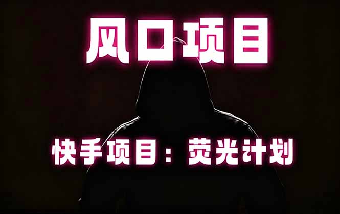 快手风口项目,荧光计划托管,长期稳定,适合批量做-仙女副业网
