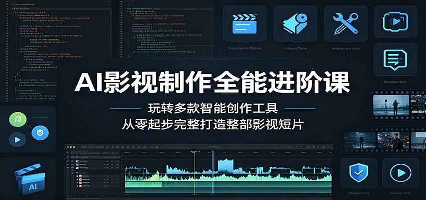 AI影视制作全能进阶课:玩转多款智能创作工具,从零起步完整打造整部影视短片-仙女副业网