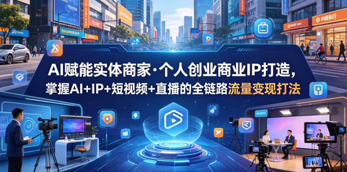 AI赋能实体商家·个人创业商业IP打造,掌握AI+IP+短视频+直播的全链路流量变现打法-仙女副业网