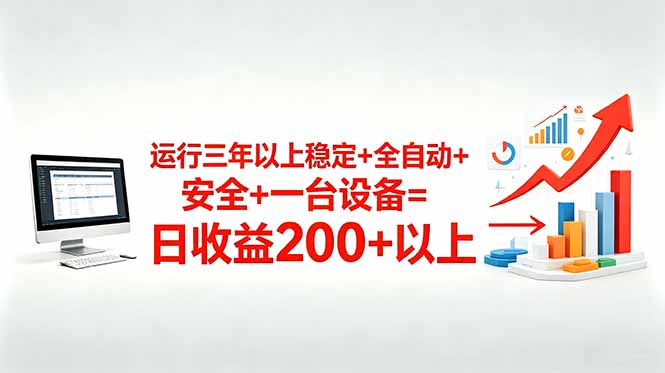 三年以上稳定+全自动+安全+一台设备=日收益200+-仙女副业网