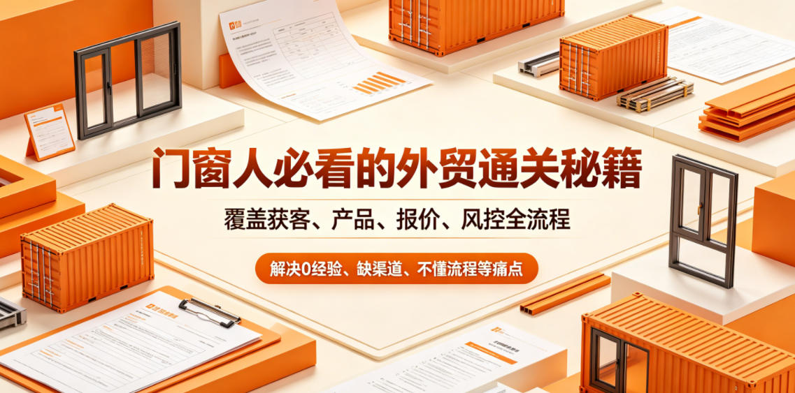 门窗人必看的外贸通关秘籍，块覆盖获客、产品、报价、风控全流程，解决0经验、缺渠道、不懂流程等痛点-仙女副业网