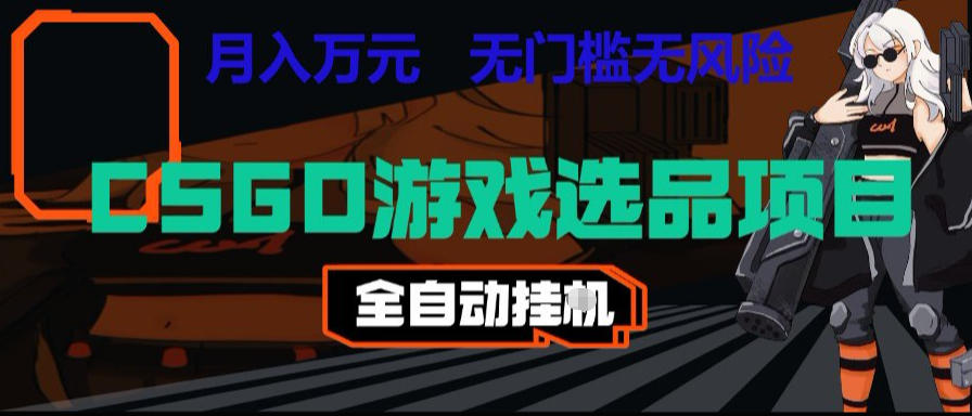 CSGO游戏自动扫货项目，全自动运行，月入1W，无风险，长期稳定可以做【揭秘】-仙女副业网