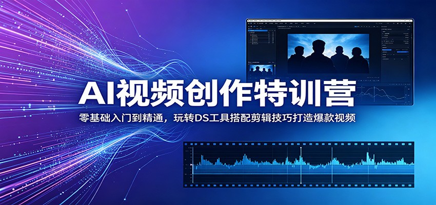 AI视频创作特训营：零基础入门到精通，玩转DS工具搭配剪辑技巧打造爆款视频-仙女副业网