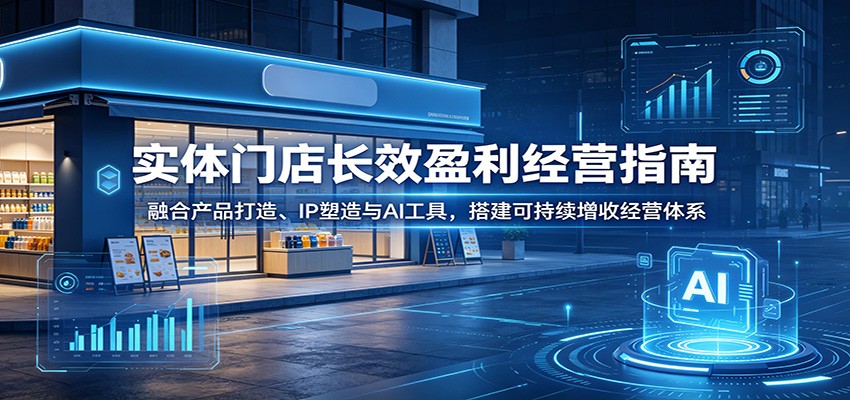 实体门店长效盈利经营指南：融合产品打造、IP塑造与AI工具，搭建可持续增收经营体系-仙女副业网