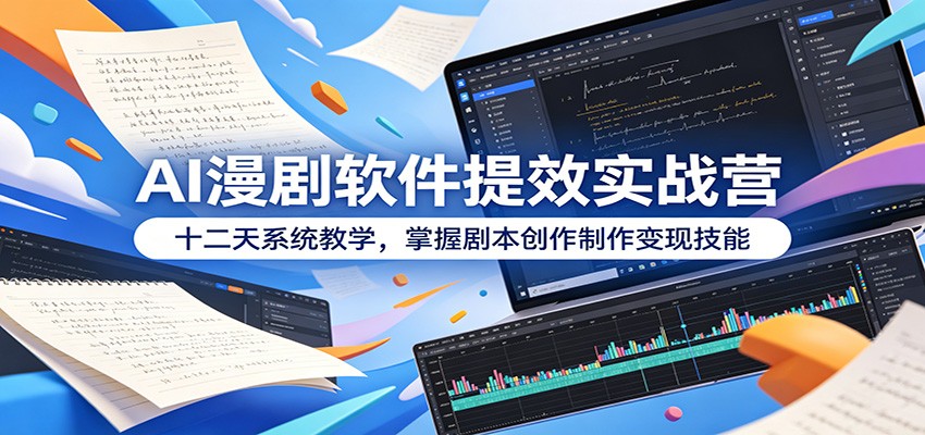 AI漫剧软件提效实战营：十二天系统教学，掌握剧本创作制作变现技能-仙女副业网