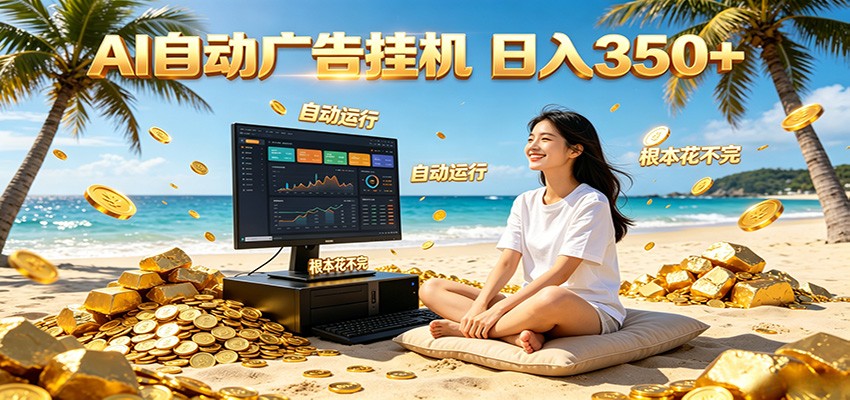 AI自动广告挂机 日入350+ 真正做到躺赚式变现,根本花不完!-仙女副业网