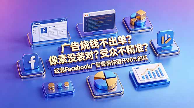 广告烧钱不出单?像素没装对?受众不精准?这套Facebook广告课帮你避开90%的坑-原创双语字幕-仙女副业网