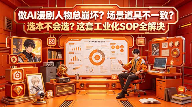 做AI漫剧人物总崩坏？场景道具不一致？选本不会选？这套工业化SOP全解决 (更新-仙女副业网