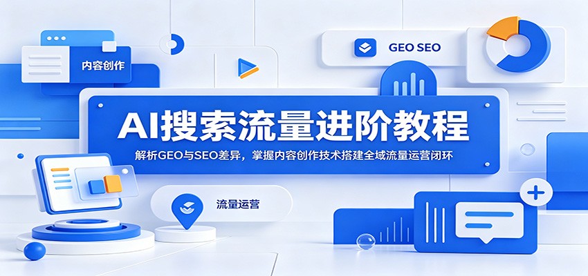 AI搜索流量进阶教程:解析GEO与SEO差异,掌握内容创作技术搭建全域流量运营闭环-仙女副业网
