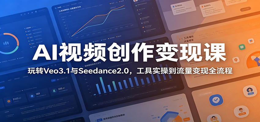 AI视频创作变现课:玩转Veo3.1与Seedance2.0,工具实操到流量变现全流程-仙女副业网