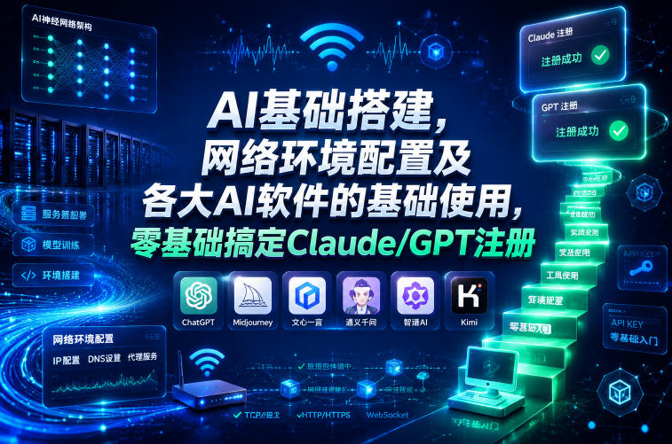 AI基础搭建,网络环境配置及各大AI软件的基础使用,零基础搞定Claude/GPT注册-仙女副业网