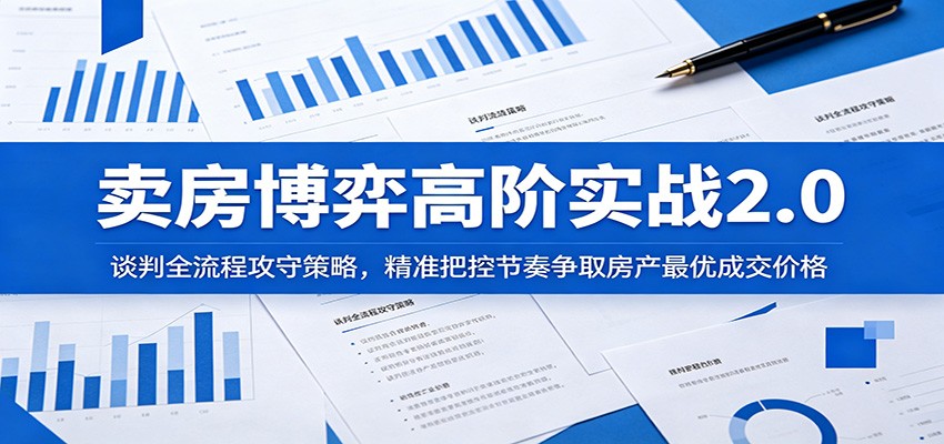 卖房博弈高阶实战2.0:谈判全流程攻守策略,精准把控节奏争取房产最优成交价格-仙女副业网