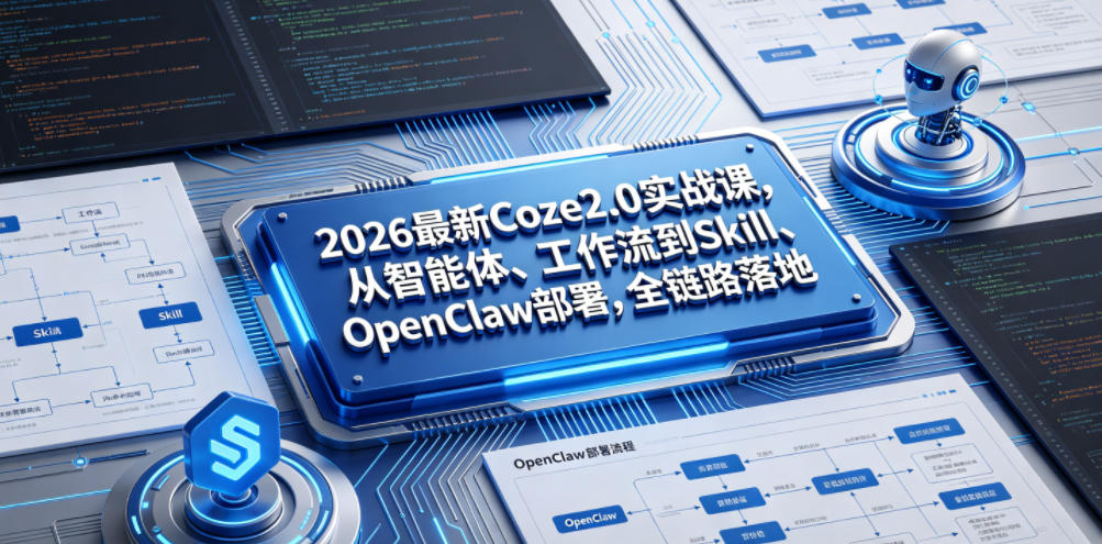 2026最新Coze2.0实战课,从智能体、工作流到Skill、OpenClaw部署,全链路落地-仙女副业网