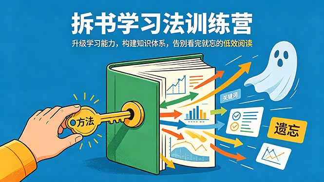 拆书学习法训练营,升级学习能力,构建知识体系,,告别看完就忘的低效阅读-仙女副业网