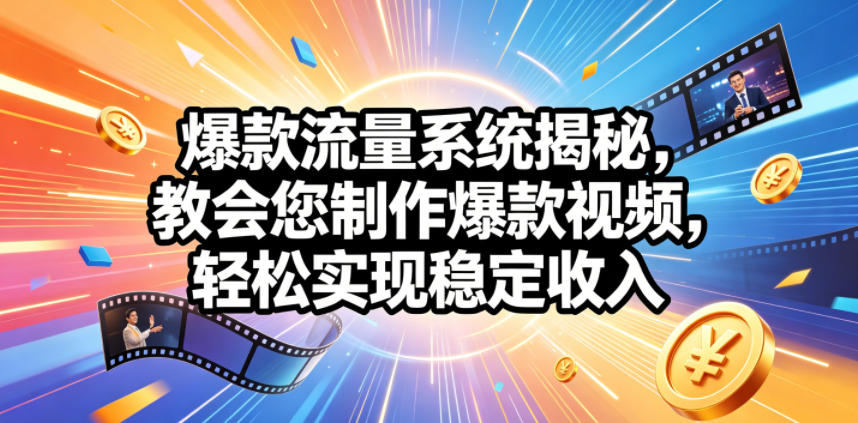 爆款流量系统揭秘,教会您制作爆款视频,轻松实现稳定收入【原创双语字幕】-仙女副业网