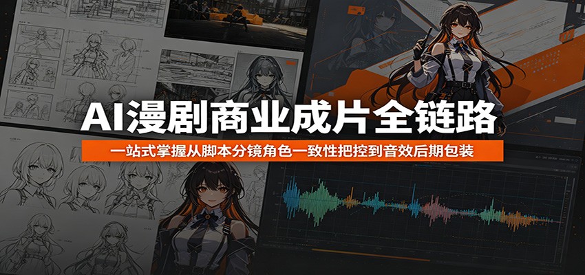 AI漫剧商业成片全链路：一站式掌握从脚本分镜角色一致性把控到音效后期包装-仙女副业网