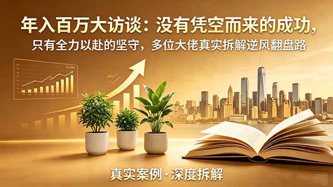 年入百万大访谈-更新:没有凭空而来的成功,只有全力以赴的坚守,多位大佬真实拆解逆风翻盘路-仙女副业网