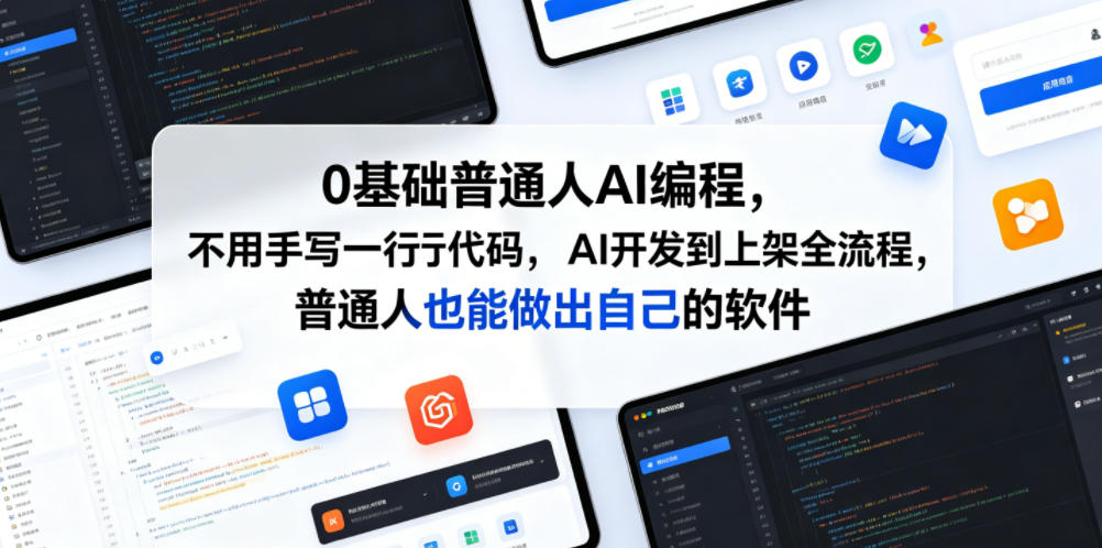 0基础普通人AI编程,不用手写一行代码,AI开发到上架全流程,普通人也能做出自己的软件-仙女副业网