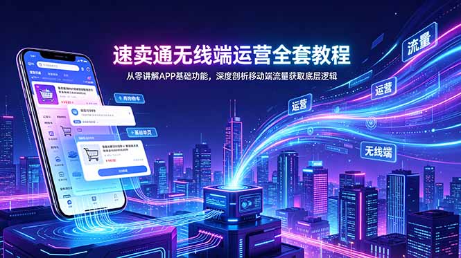 速卖通无线端运营全套教程,从零讲解APP基础功能,深度剖析移动端流量获取底层逻辑-仙女副业网