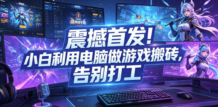 震撼首发！小白利用电脑做游戏搬砖，告别打工【揭秘】-仙女副业网
