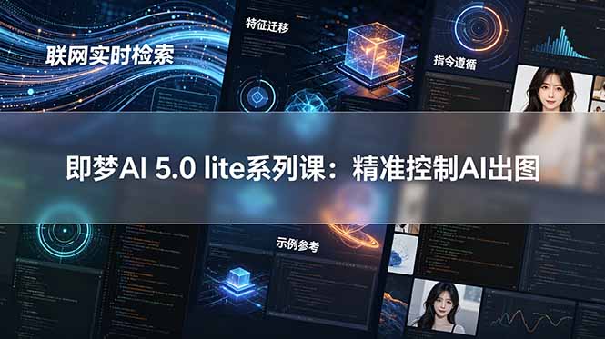 即梦AI 5.0 lite实战课:联网实时检索+特征迁移+指令遵循+示例参考,精准控制AI出图-仙女副业网