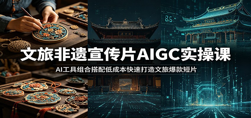 文旅非遗宣传片AIGC实操课:AI工具组合搭配低成本快速打造文旅爆款短片-仙女副业网