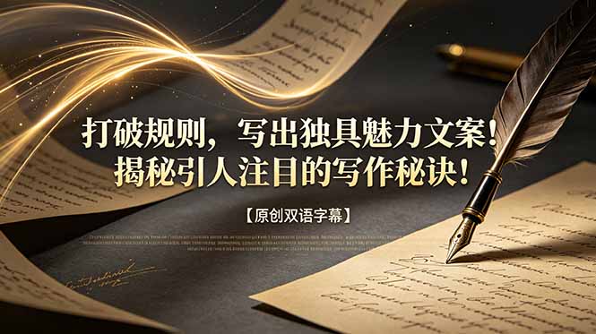 打破规则，写出独具魅力文案！揭秘引人注目的写作秘诀！【原创双语字幕】-仙女副业网