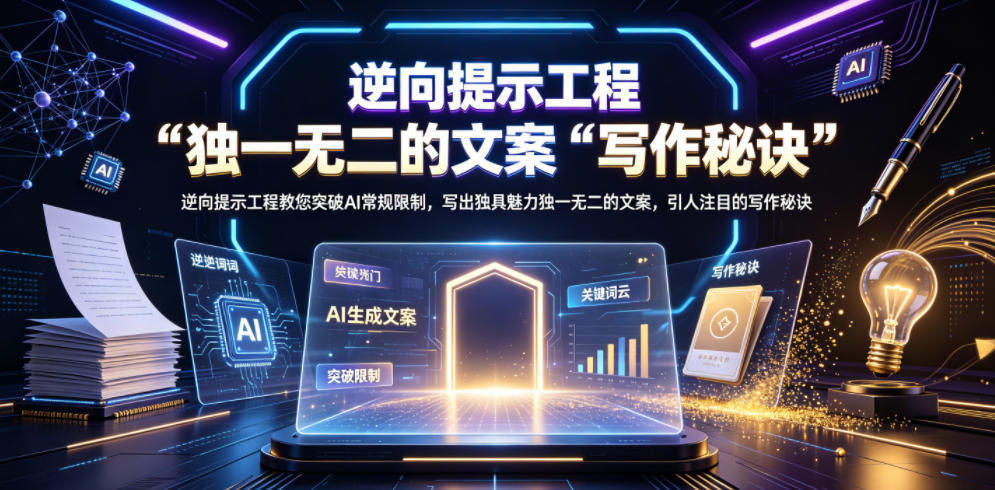 逆向提示工程教您突破AI常规限制，写出独具魅力独一无二的文案，引人注目的写作秘诀【原创双语字幕】-仙女副业网