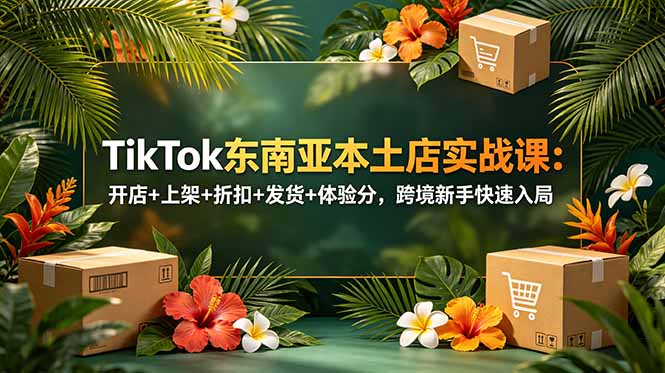 TikTok东南亚本土店实战课:开店+上架+折扣+发货+体验分,跨境新手快速入局-仙女副业网