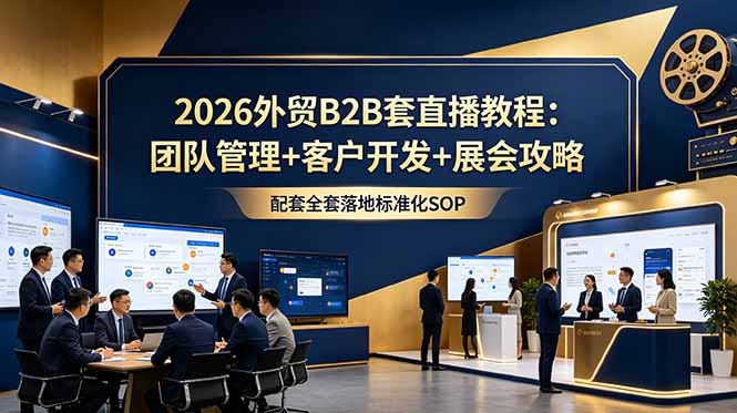 2026外贸B2B套直播教程:团队管理+客户开发+展会攻略,配套全套落地标准化SOP-仙女副业网