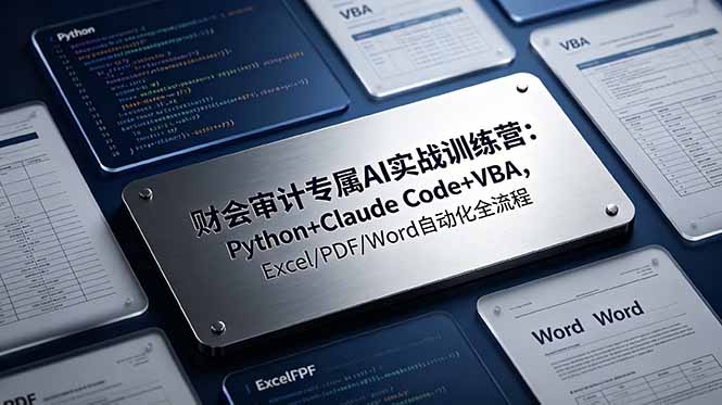 财会审计专属 AI实战训练营：Python+Claude Code+VBA，Excel/PDF/Word自动化全流程-仙女副业网