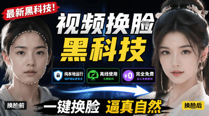 AI人工智能如此夸张？一键视频换Lian黑科技，纯本地离线运行，本地视频换Lian娱乐工具，AI FaceSwap-仙女副业网