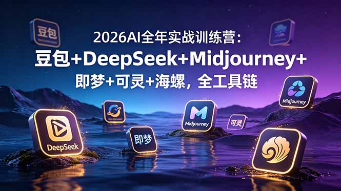2026AI全年实战训练营：豆包+DeepSeek+Midjourney+即梦+可灵+海螺，全工具链-仙女副业网