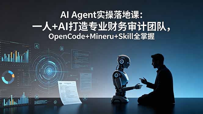 AI Agent实操落地课：一人+AI打造专业财务审计团队，OpenCode+Mineru+Skill全掌握-仙女副业网