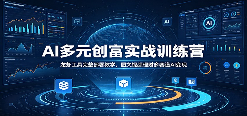 AI多元创富实战训练营：龙虾工具完整部署教学，图文视频理财多赛道AI变现-仙女副业网
