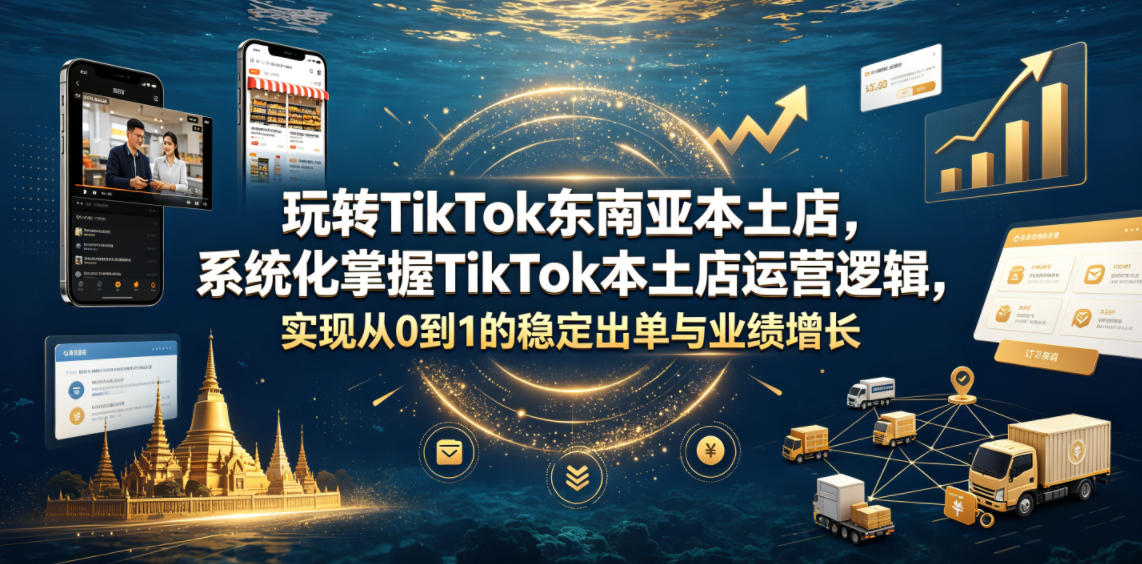 玩转TikTok东南亚本土店，系统化掌握TikTok本土店运营逻辑，实现从0到1的稳定出单与业绩增长-仙女副业网
